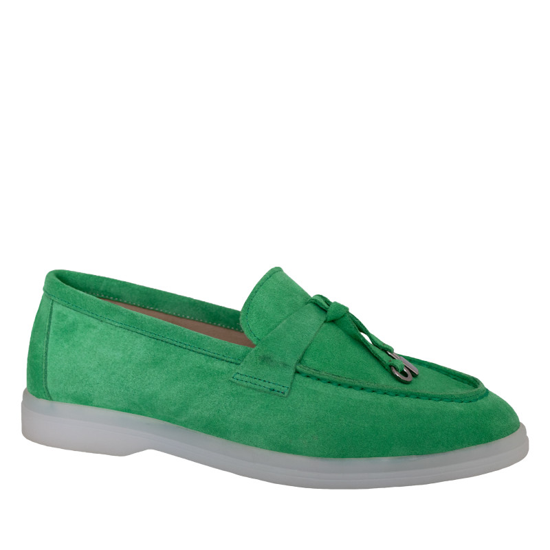 LORETTI Лоферы из замши Verde Рrimavera
