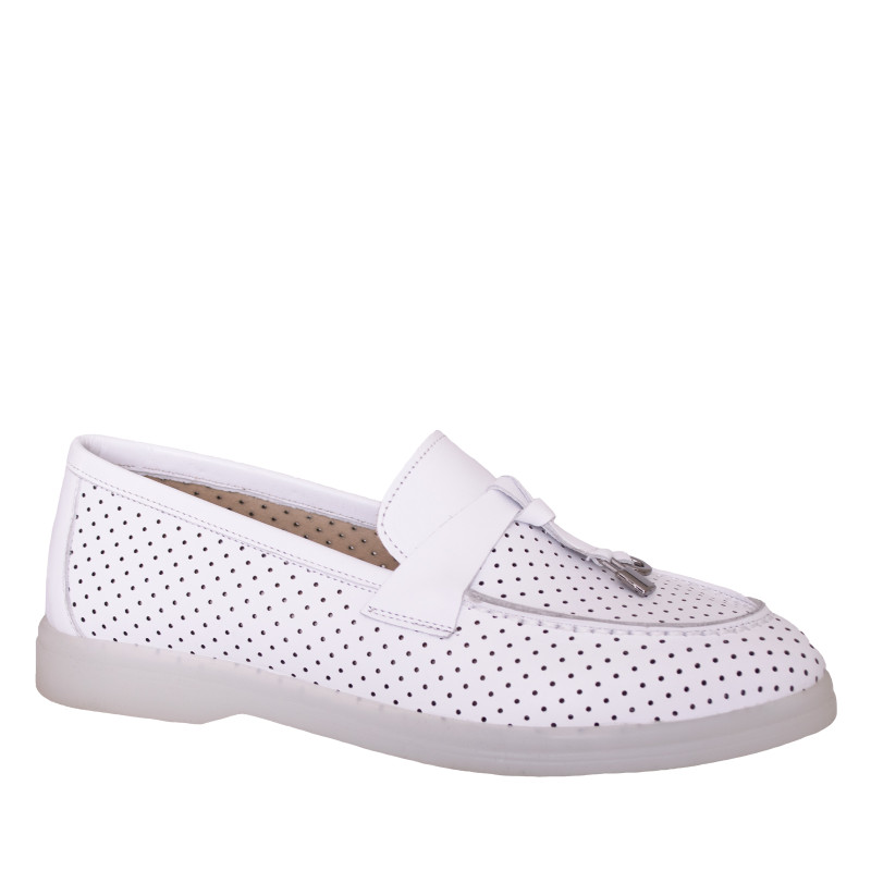 LORETTI Лоферы из кожи Bianco Neve