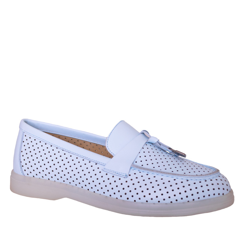 LORETTI Лоферы из кожи Azzurro Fiordaliso