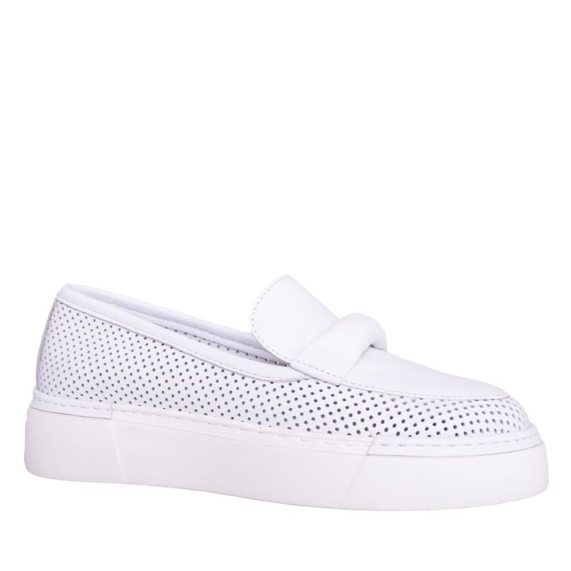 LORETTI Слипоны из кожи Bianco Neve