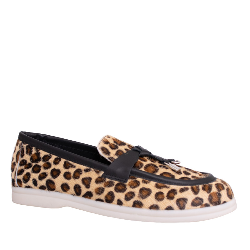LORETTI Туфли-лоферы из кожи Leopard Print