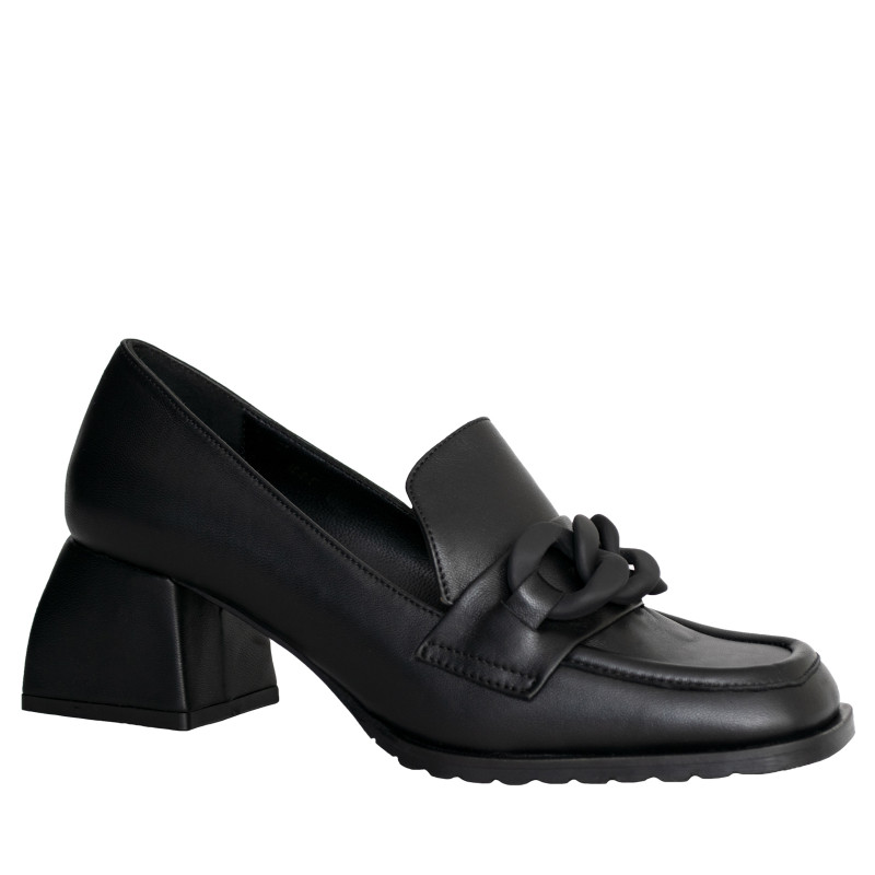 LORETTI Туфли на среднем каблуке из кожи Coal Black